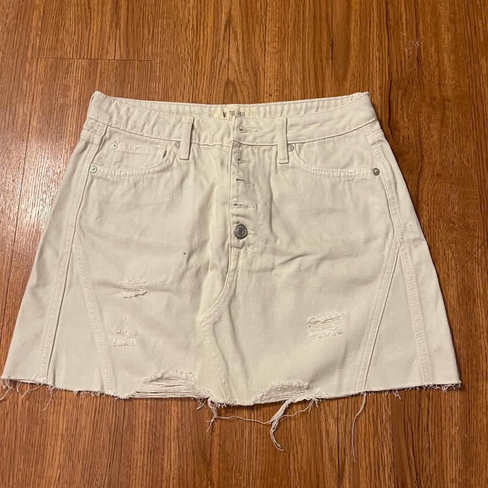 We The Free cream denim skirt size 27